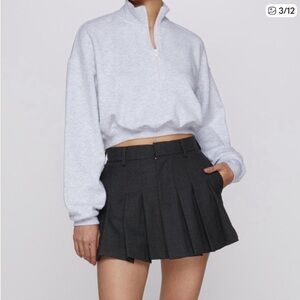 SKIMS Cotton Fleece Half Zip Sweatshirt Pullover Light Heather Grey  Small